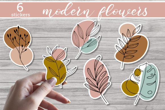 Download Modern Flowers - Printable Stickers - Print Collection