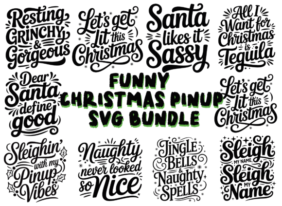 Download Funny Christmas Pinup SVG Bundle - Svg bundle Collection