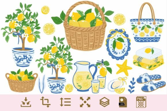 Download Lemon Summer Clipart PNG &amp; SVG Bundle - Svg bundle Collection