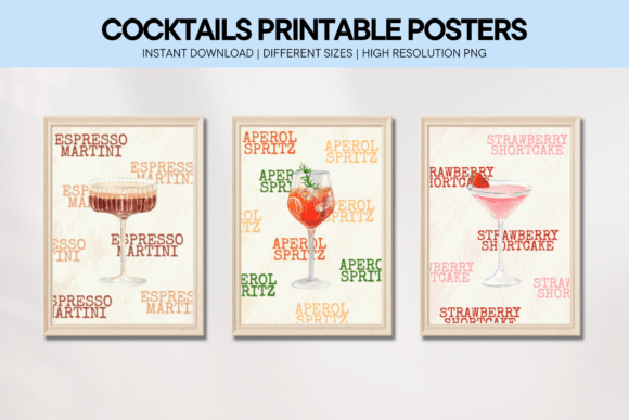Download Cocktail Printable Wall Art Kitchen Bar - Print Collection