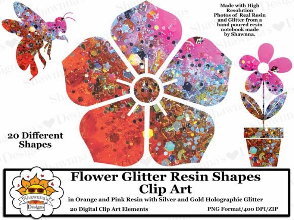 Download Orange and Pink Flower Shapes Clipart - Flower shapes clipart Collection