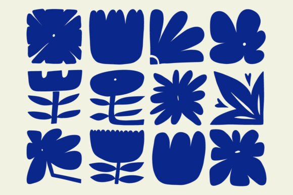 Download Bold Abstract Flower Shapes Clipart Set - Flower shapes clipart Collection