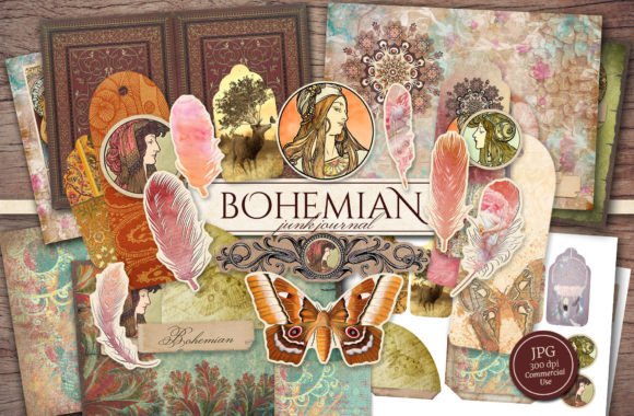 Download Bohemian Junk Journal Kit - Premium Resources