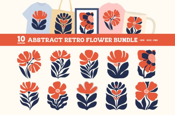 Download Abstract Retro Flower Clipart SVG Bundle - Svg bundle Collection